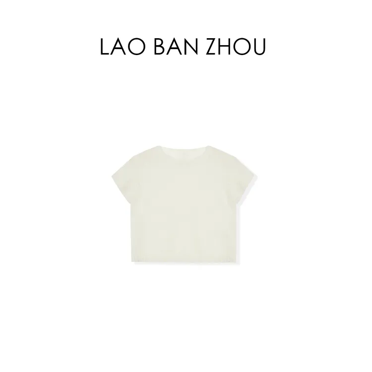 【老板周】夏季新款 时髦格雷软糯短款上衣