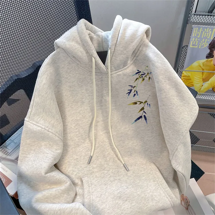 高街长袖连帽卫衣重磅oversize男装秋冬新款加绒加厚宽松百搭外套