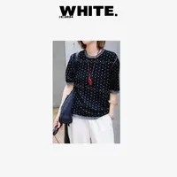 【芋泥波波】复古针织中袖 斯托尔精品波点毛针织