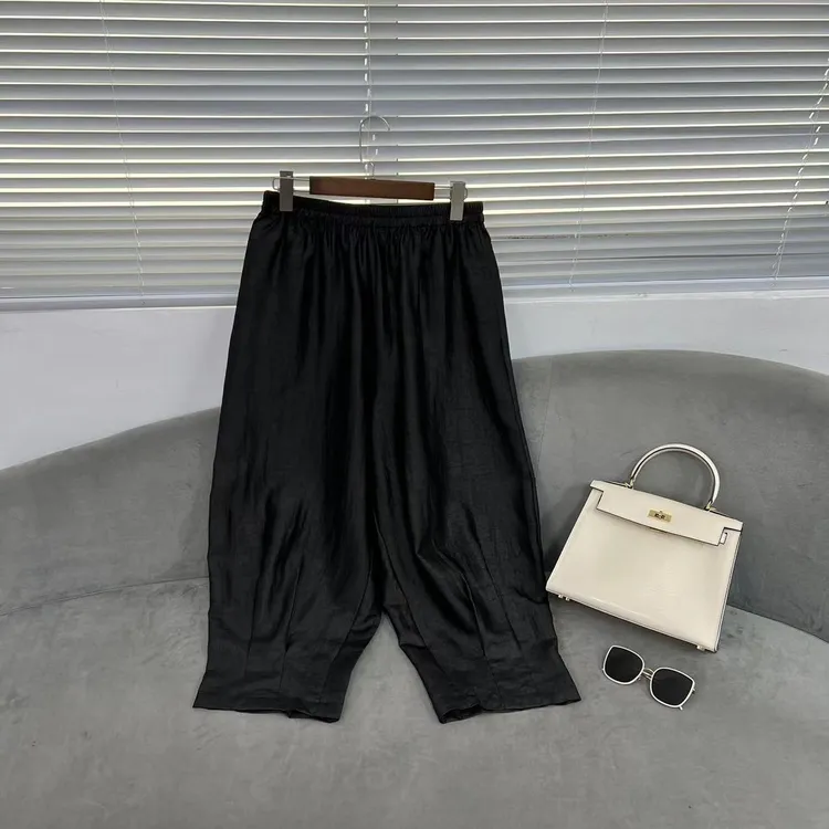 【花滿林】松紧腰时尚气质百搭阔腿老爹裤23107