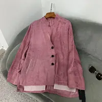 【花滿林】V领下摆拼接欧根纱西装6131