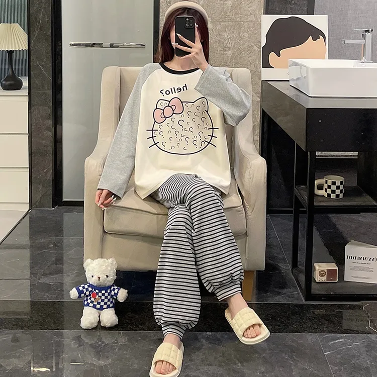 女款睡衣纯棉春秋夏季爆款2025款可外穿洋气100%全棉女士家居服