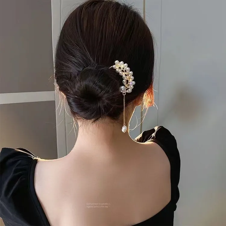 气质仿珍珠发簪子吊坠发簪新中式网红簪子古风丸子头159号