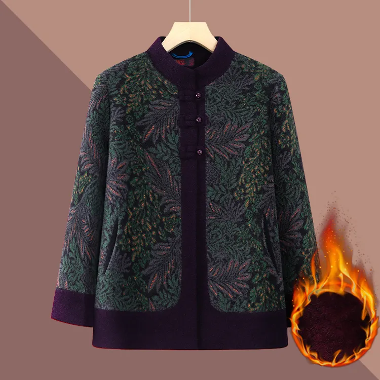 中老年人女装奶奶冬装棉衣外套老人妈妈喜婆婆太太上衣服加绒加厚