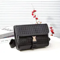 100男士斜挎包手工编织单肩手机包小背包可腰包便携潮包可穿腰