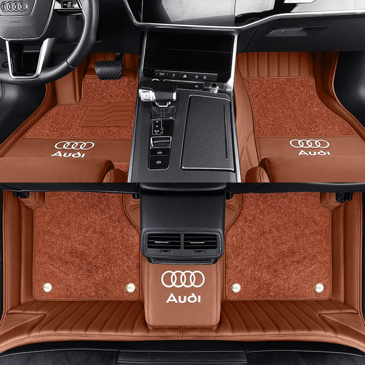 奥迪a6l专用脚垫全包欧卡皮棕真皮高端豪华2025新款全套五座定制