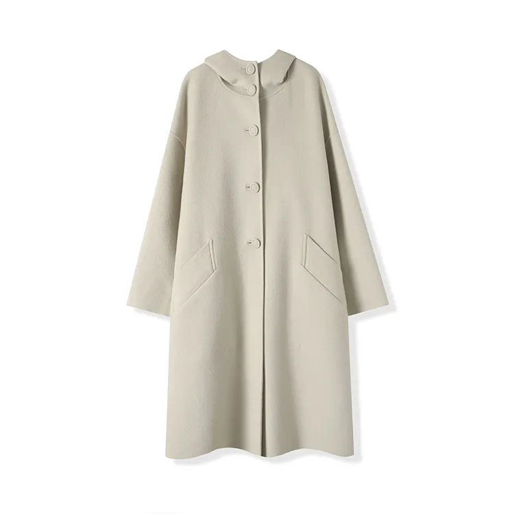 L27【软黄金&10山羊绒】三片连帽设计师款大衣2024气质新款时尚大衣