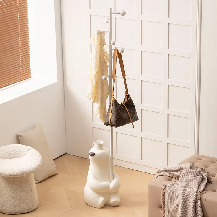 网红笨笨熊儿童衣帽架家用客厅卧室床边衣架子落地立式入户挂衣架