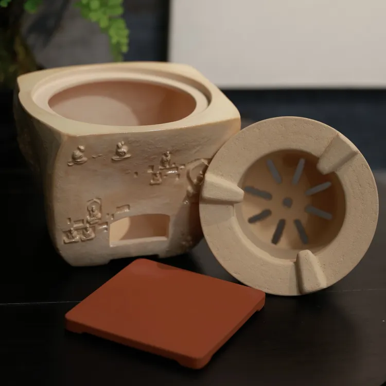 李现锋石窟炭炉室内古朴炭炉煮茶小炉户外木炭复古酒精温茶炉子