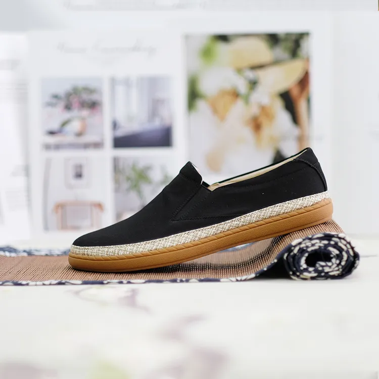 内联升春夏季男士时尚休闲帆布鞋 软底一脚蹬布鞋 平底鞋开车驾