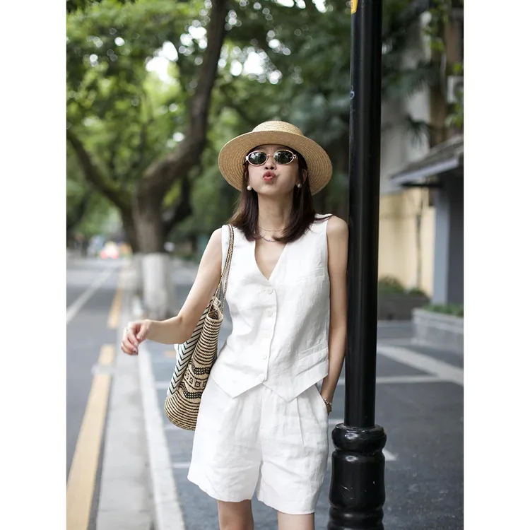 老钱风套装女夏季2025时尚松弛度假风显瘦洋气套装女装夏装373