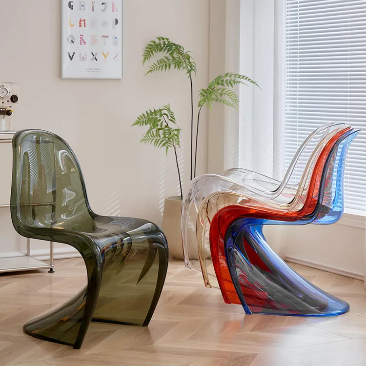 潘东椅ins风创意餐椅亚克力椅子家用现代简约靠背化妆凳设计师椅