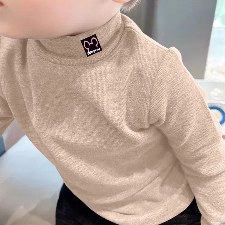 双面德绒打底衫秋反季宝宝韩版儿童长袖上衣T恤男女童保暖半高领
