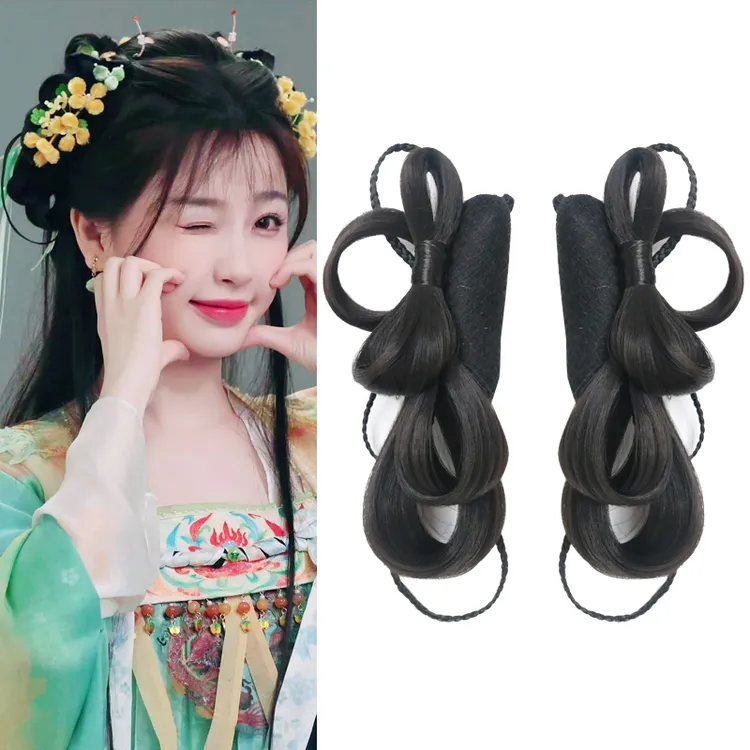 古装汉服少女造型全发丝无发网假发包永夜星河妙妙仿款软底假发髻