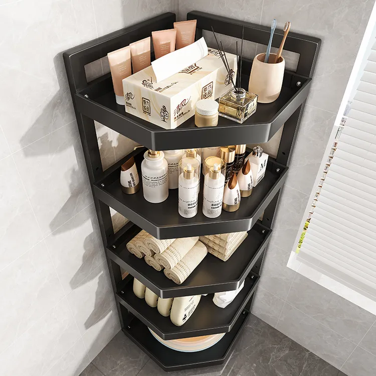 卫生间置物架多层落地式储物架浴室收纳架拐角免打孔洗澡间整理架