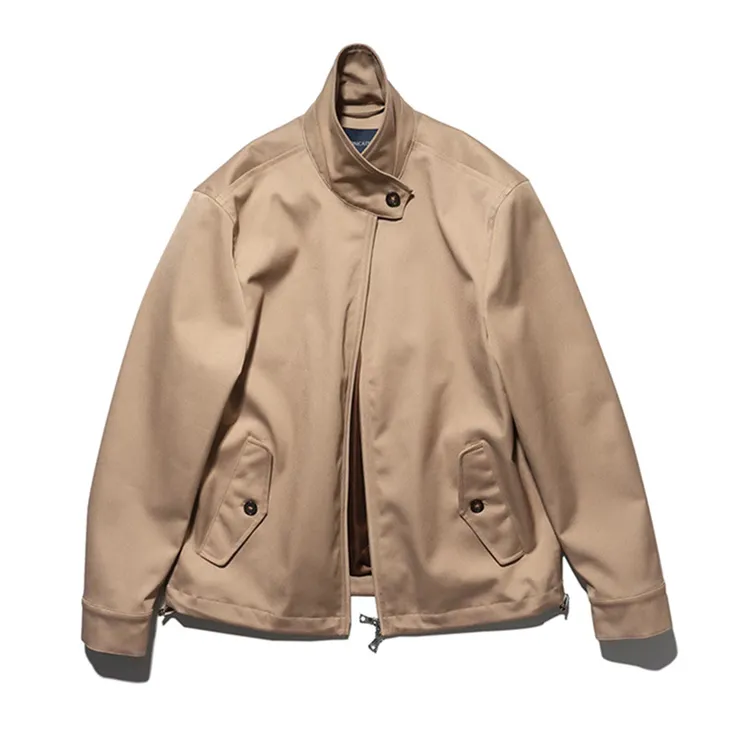 高定日制机能面料哈灵顿美式休闲廓版秋季薄款夹克外套男断码