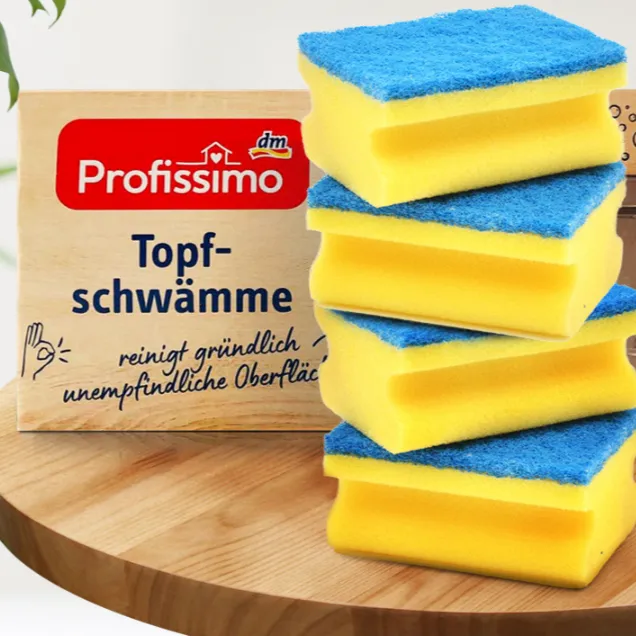 德国DM进口双面洗碗海绵不锈钢6块装/盒