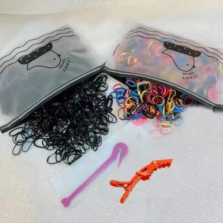 【俏萌宝】儿童黑色编发工具宝宝一次性高弹力女童皮筋拆发器区分夹