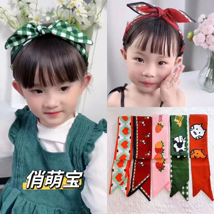 【俏萌宝】发饰绑发编发蝴蝶结头饰宝宝丝巾发带可爱儿童韩版小女孩