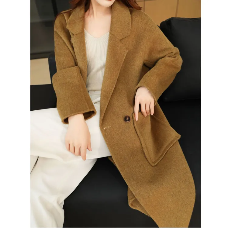 【100%羊毛】长款双面呢外套女秋季新款美拉德气质时尚宽松