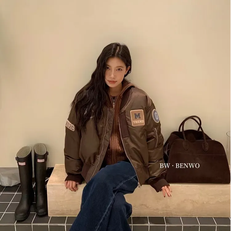 美式复古情侣款棉服女棒球服秋冬加厚夹棉夹克外套上衣韩系学生款