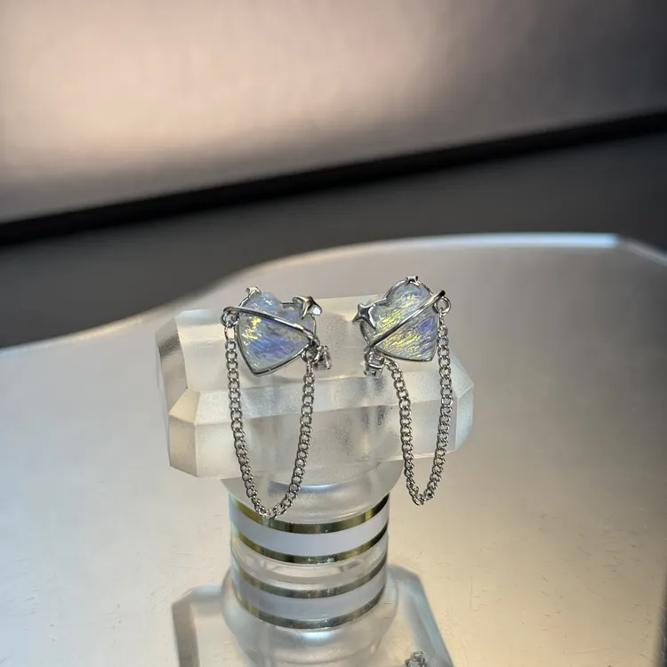 铜合金耳饰 MMRO耳钉小众轻奢设计师手工镶嵌百搭气质简约设计感