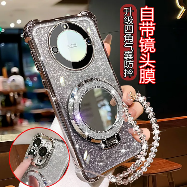 适用荣耀X60手机壳女潮5G新款全包镜头 BRC-AN00创意四角防摔软壳