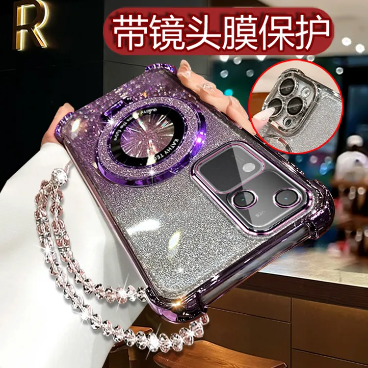 适用Vivos18手机壳女款轻奢vivoS18闪粉5G软壳电镀V2323A镜头全包