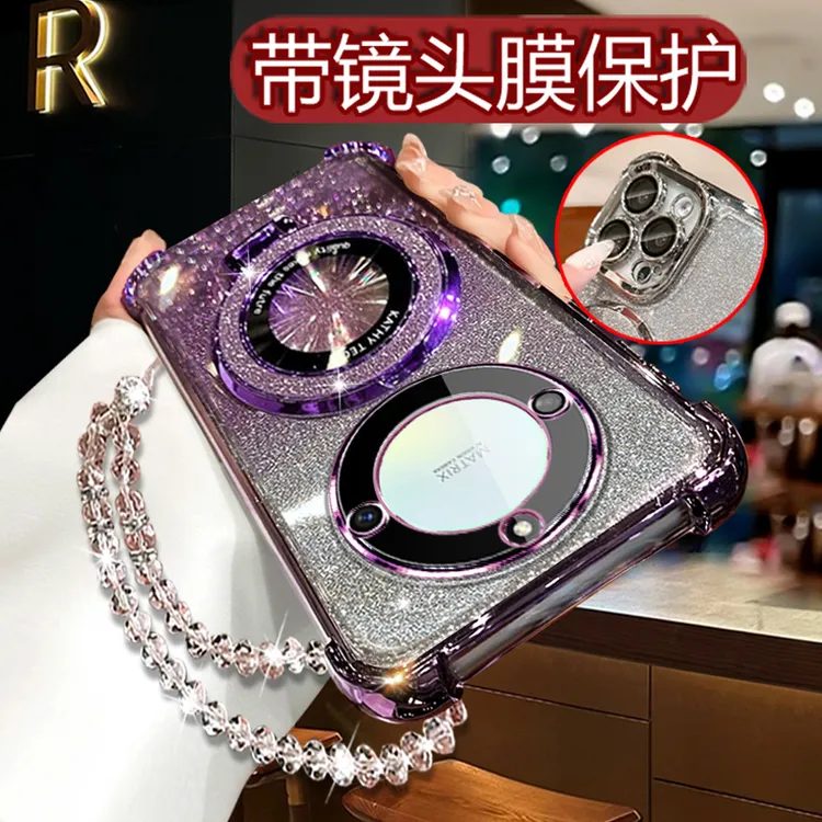适用荣耀X60手机壳5g镜头全包BRC-AN00女潮网红电镀轻奢 四角防摔