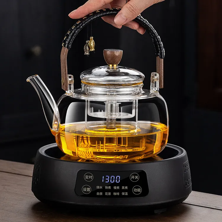 2025新款煮茶壶耐热加厚茶水分离家用办公提梁壶蒸煮茶器茶具套装
