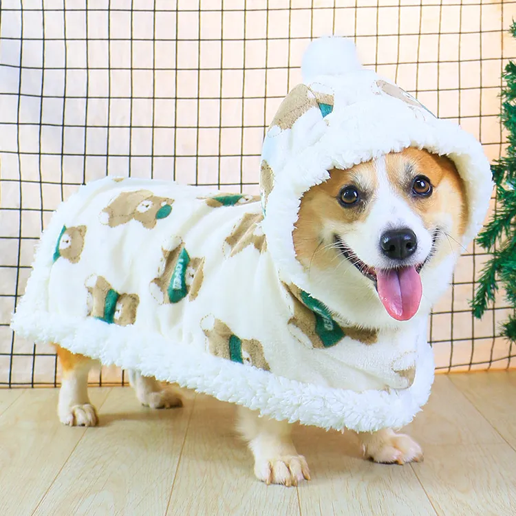 宠物狗狗睡袍冬季披风衣服保暖冬天睡觉毯子被子柯基斗篷秋冬毛毯