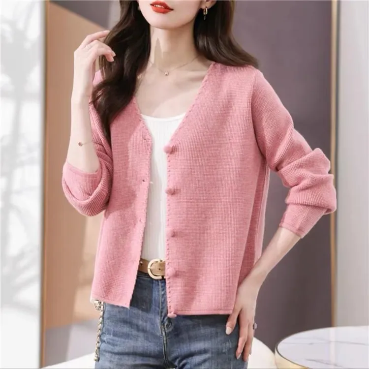 25春秋针织开衫外套显瘦气质高雅百搭上衣长袖针织衫时尚外搭