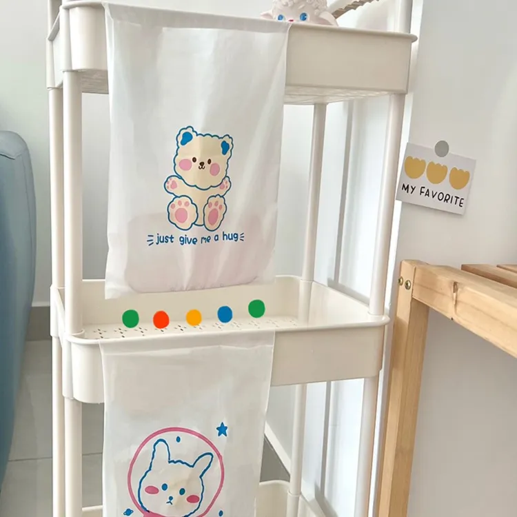粘贴式垃圾袋便捷式学生课桌ins风宿舍卡通图案多功能车载垃圾袋
