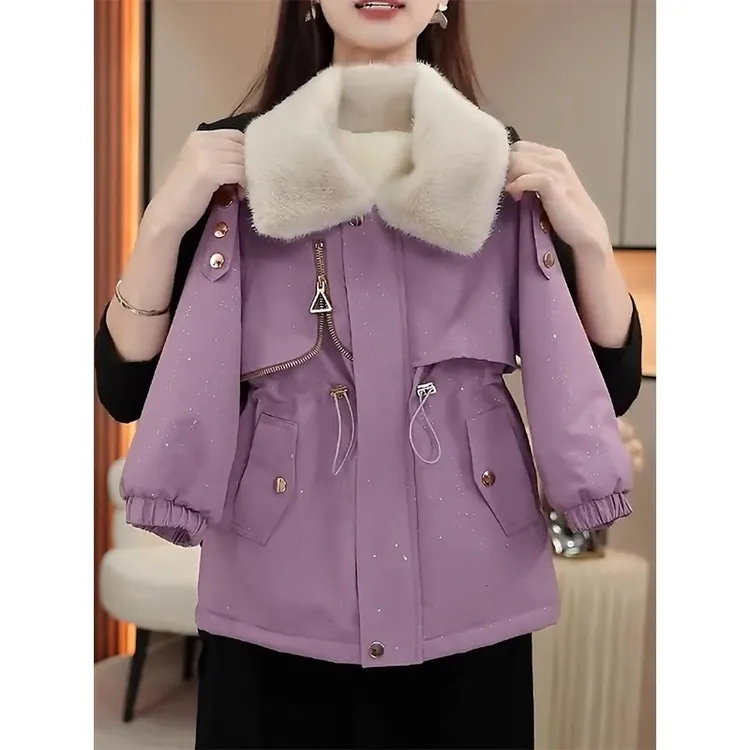 女童加绒派克服秋冬装2024新款儿童时髦上衣韩版女孩加厚外套洋气