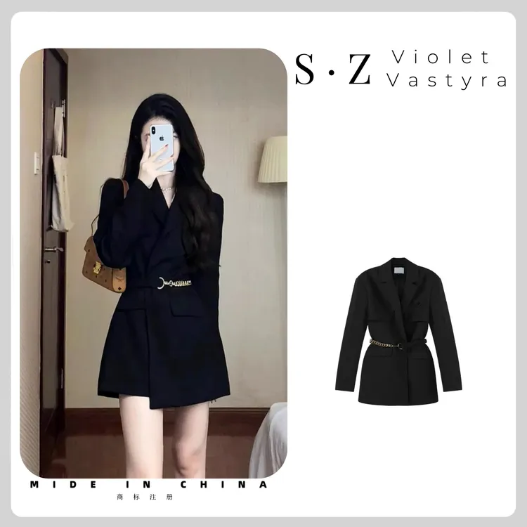 TZ 设计感西装外套女时尚气质韩系轻熟温柔风收腰西服上衣 XZ1712
