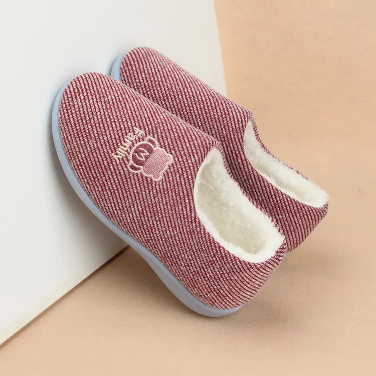 冬季新款防滑家居包跟棉拖鞋女居家保暖加绒室内妈妈棉鞋老人外穿