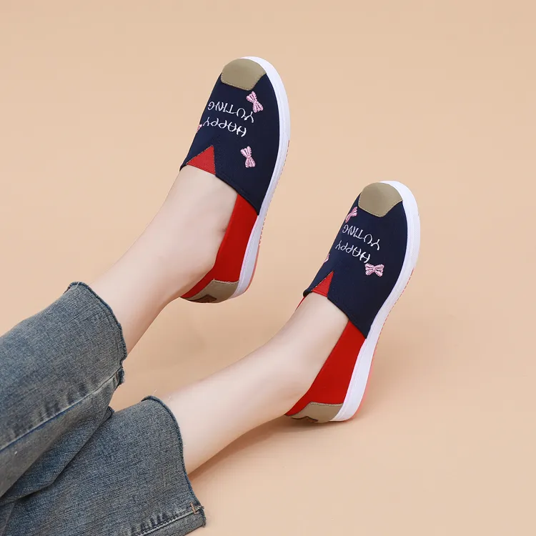 正宗福恒顺新款老北京布鞋女鞋绣花透气防臭防滑软底妈妈单鞋