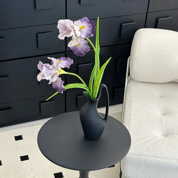 保湿手感油画鸢尾高仿仿真花鸢尾花软装假花装饰餐桌客厅装饰摆件