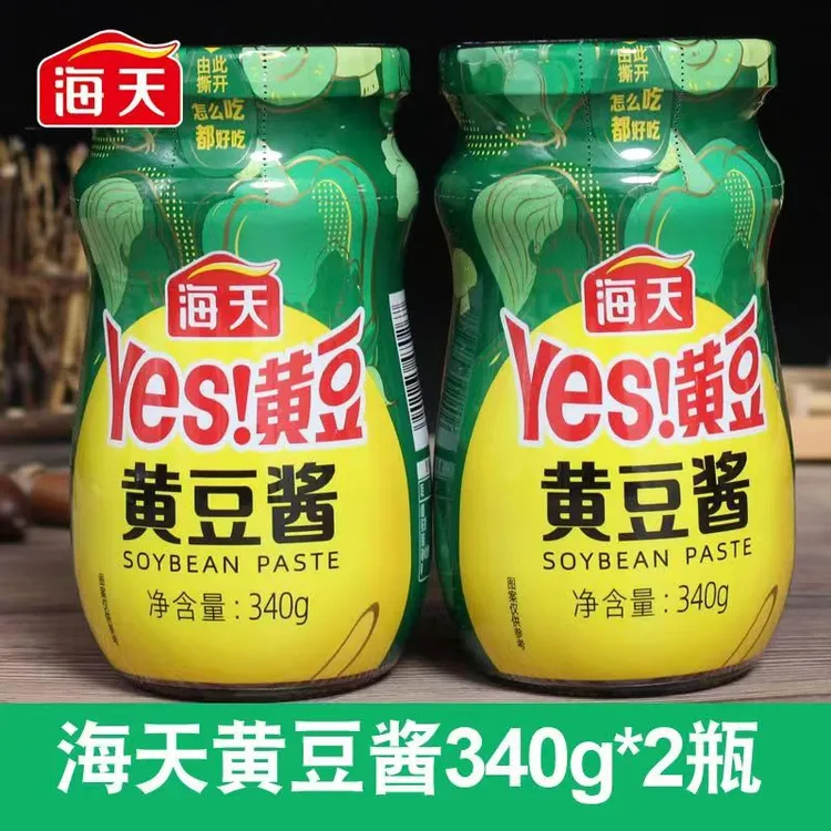海天黄豆酱340g瓶装东北大酱蘸菜夹馍葱伴侣下饭酱炸酱拌面豆瓣酱
