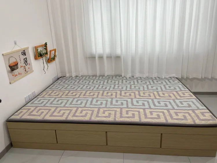 亚麻款加厚盖耐磨耐用防滑坍塌米炕盖床（定制款不调不换）