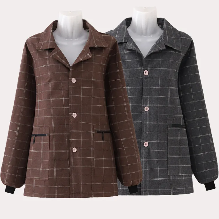 短款棉布围裙外穿透气厨房家用罩衣女耐脏工厂上班防污清洁工作服