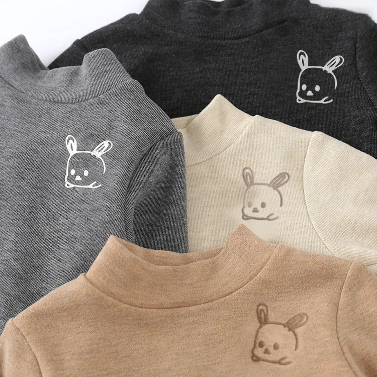 儿童新款棉羊绒内搭上衣男女童韩版长袖T恤宝宝半高领打底衫