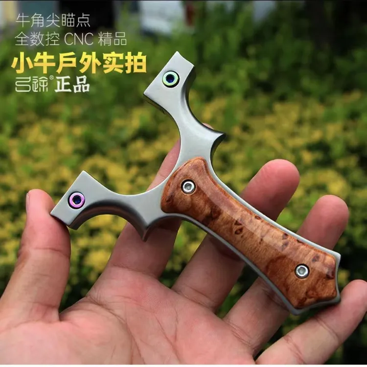 弓途小牛扁皮不锈钢实战精品螺丝按压免绑户外射击竞技玩具弹弓