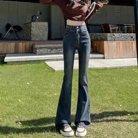 小个子喇叭裤新款显瘦高腰设计感百搭修身秋季牛仔裤宽松马蹄裤9