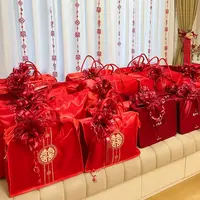 结婚被子嫁妆陪嫁手拉花装饰婚礼楼梯扶手婚车队彩带包装婚房布置