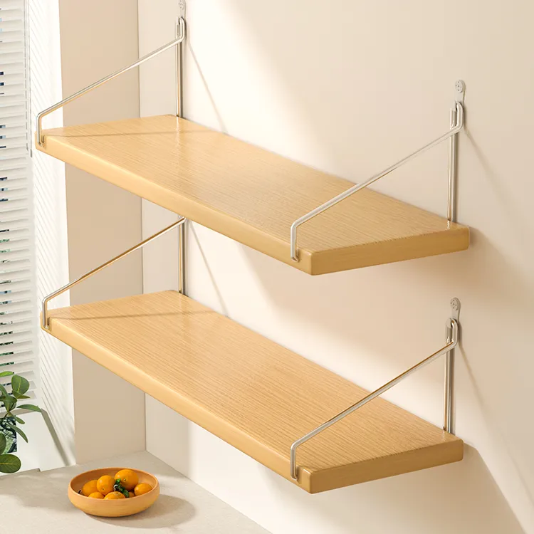 免打孔墙上置物架壁挂书架客厅装饰墙面收纳简约层板托架一字隔板