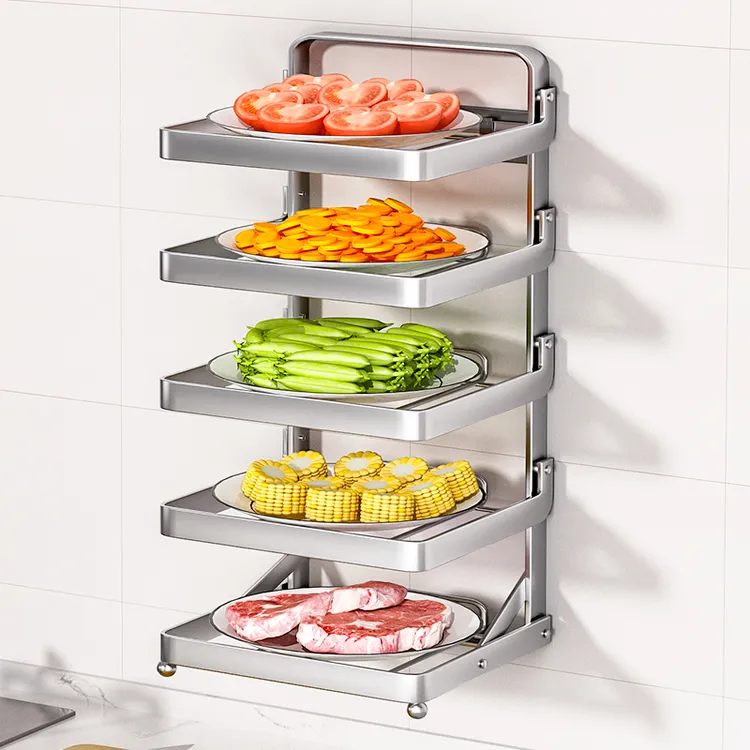 备菜置物架家用多层菜盘架厨房多功能壁挂配菜盘台面不锈钢放菜架