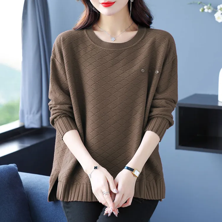 外贸原单意大利女装清仓欧货秋冬毛衣宽松洋气上衣百搭打底针织衫