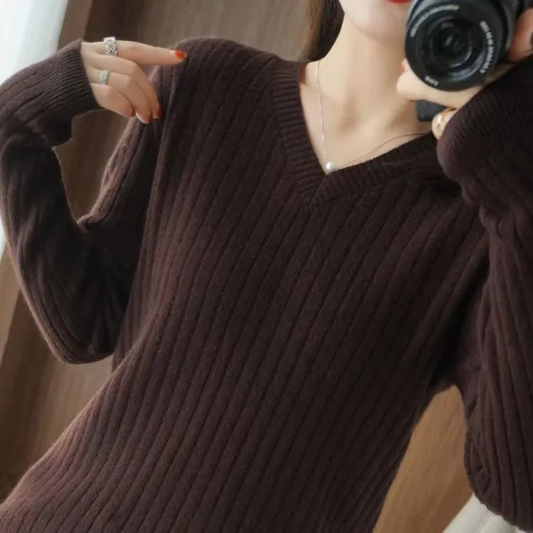 外贸原单意大利女装清仓欧货秋冬毛衣女宽松上衣打底长袖针织衫