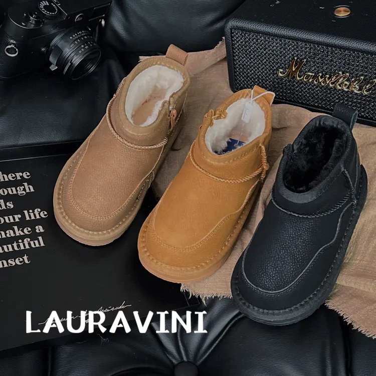 棉鞋儿童雪地靴~劳拉维尼冬季新款加绒加厚棉靴保暖短靴LLWN668